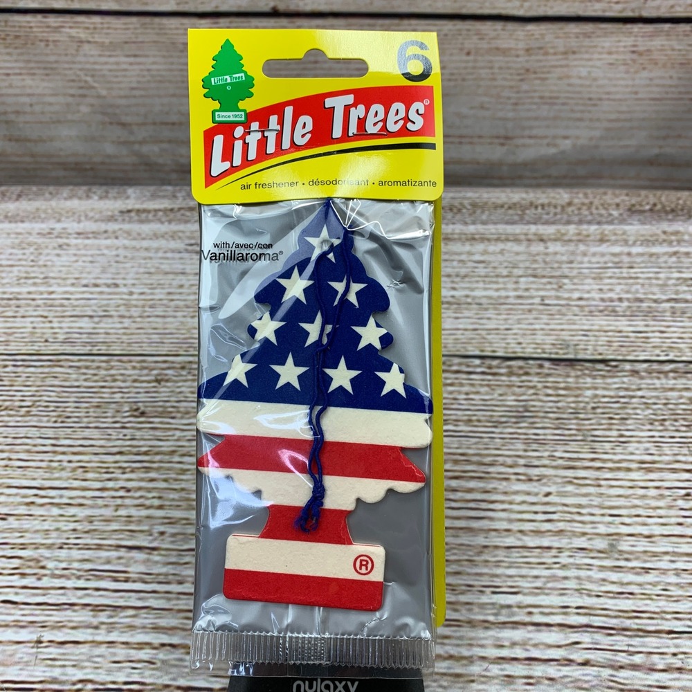 Little Trees‎ Air Freshener America Flag Vanillaroma Scent Car Home 6-Pack New
